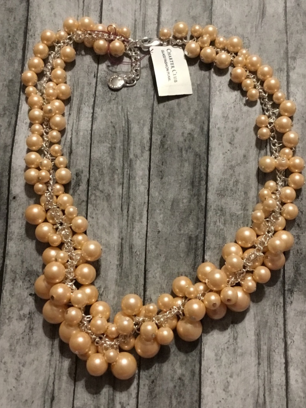 Charter Club Pink Cluster Pearl Necklace